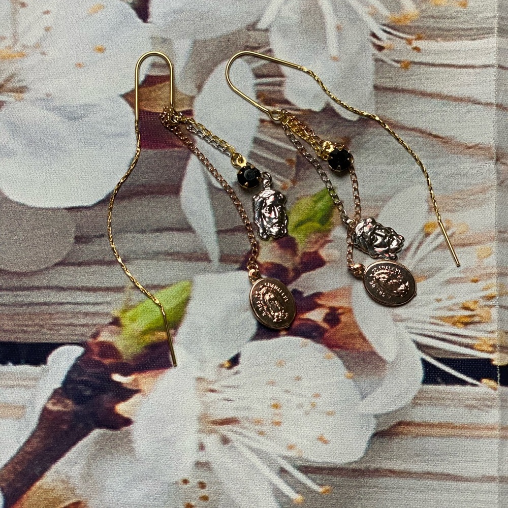Virgen de Guadalupe earrings with Jesus Charm